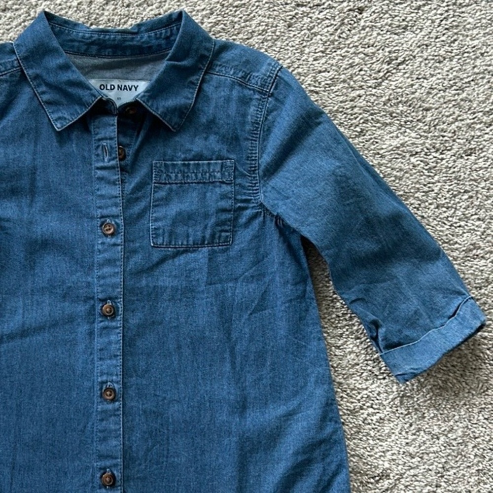 Girls Old Navy Chambray Button Down Shirt - Picture 3 of 5